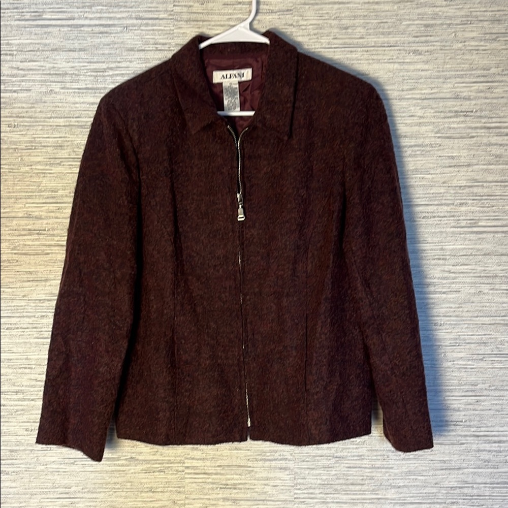 Alfani Women's Purple/Burgundy Wool Jacket Size 12